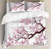 Cherry Blossoms Bedding Set Romantic Theme Pink Comforter Cover Set Duvet Cover Women Girls Couple Teen Soft Comforter,Full Size