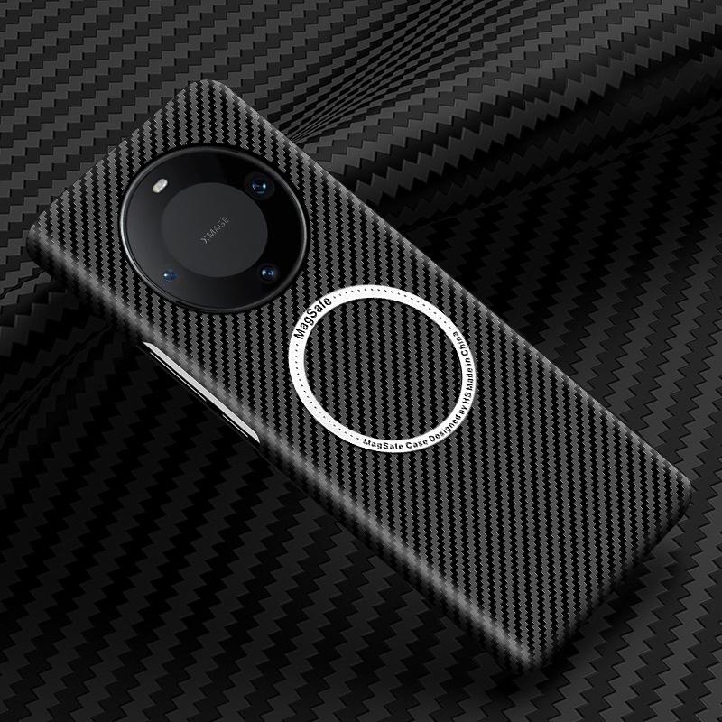 Подходит для Huawei Mate60pro, чехол для мобильного телефона с рисунком из углеродного волокна, ультратонкий 50RS матовый магнитный защитный чехол с защитой от падения 340