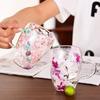 350 мл креативные двойные кружки из боросиликатного стекла с ручкой, теплоизоляция, цветочные чашки для молока и кофе, принадлежности для домашних стаканчиков для воды