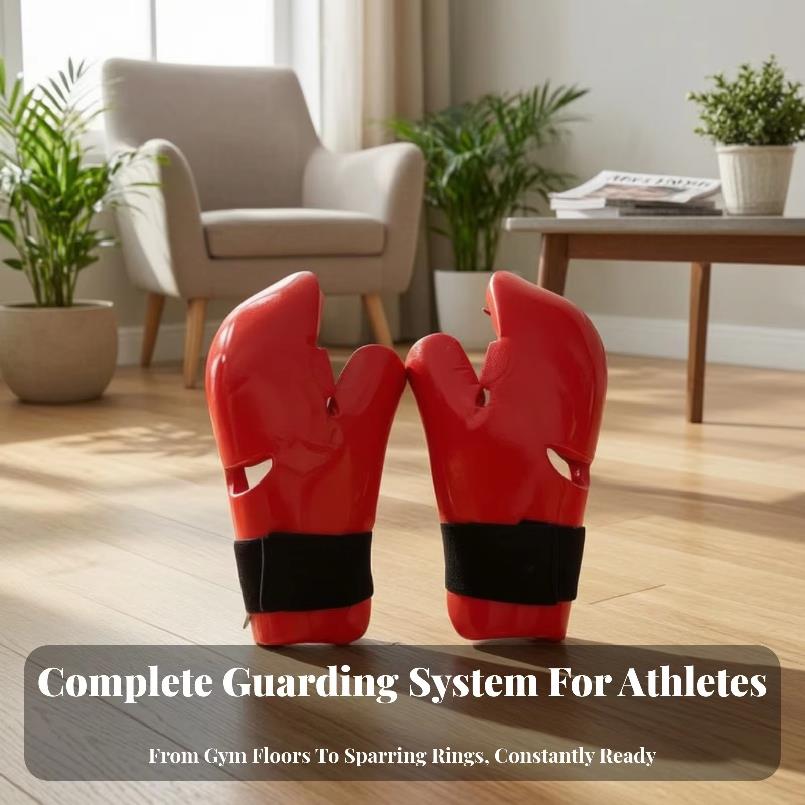 Taekwondo Hand Guards Secure Fit Open-Hand Sparring Guards Half-Finger Gloves Long-Lasting Safety Gear Moisture-Wicking 6