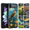 Жесткий ПК чехол для телефона Samsung Galaxy Z Flip 7 6 5 4 Черная крышка для Galaxy Z Flip 3 Складной Ударопрочный Capas Масляная живопись Искусство