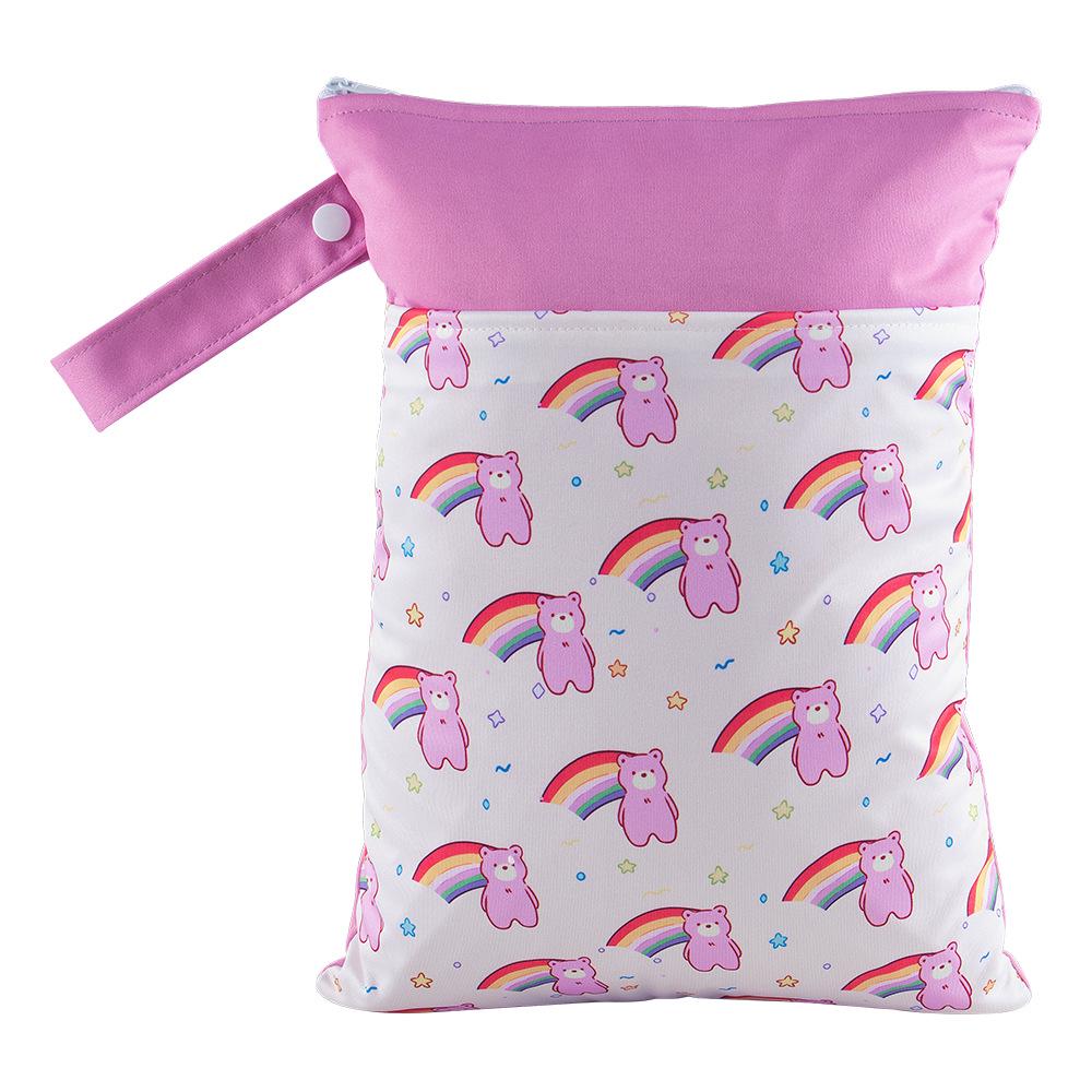 25x35CM Waterproof Double Zipper Double Pocket Printed Diaper Bag