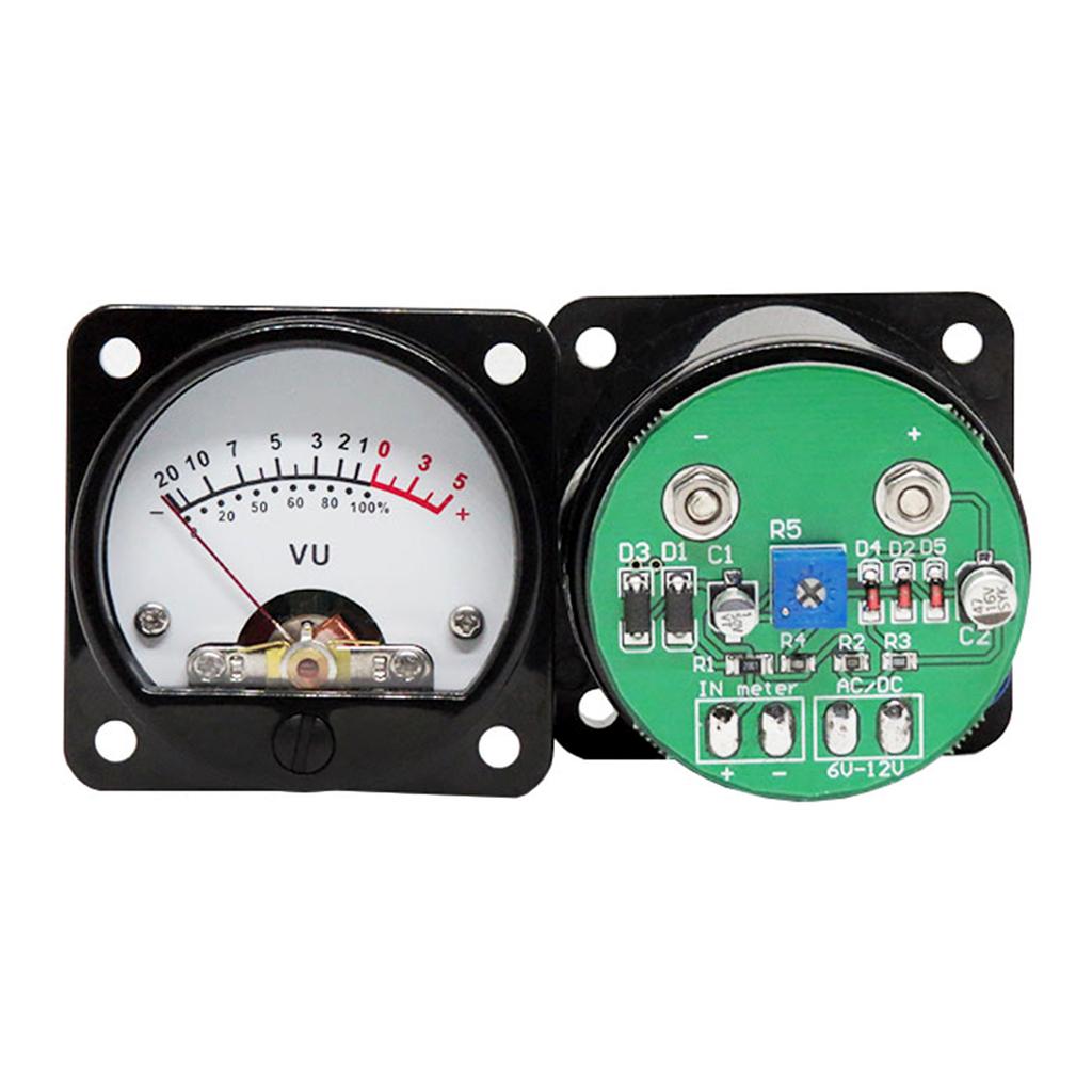VU Meter 2 Pcs Power Amplifier Portable DB Meter High Precision VU Meter with White Backlight Sound