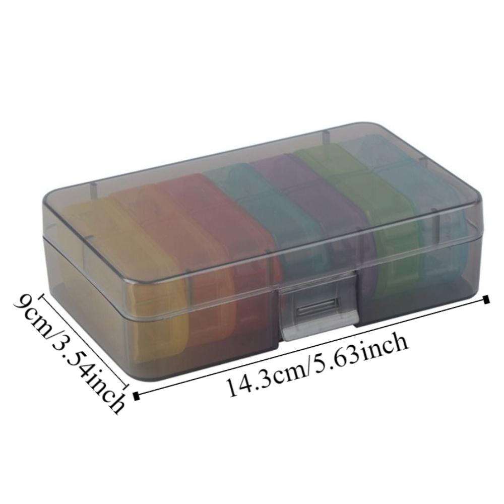 14 Grid 7-Day Pill Organizer Moisture-proof Medicine Storage Box for Travel Household