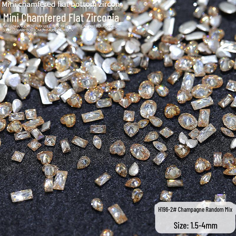 Изысканные 5А циркониевые бриллиантовые аксессуары для ногтей - 2024 Новые мини-микро-драгоценные камни с плоским дном