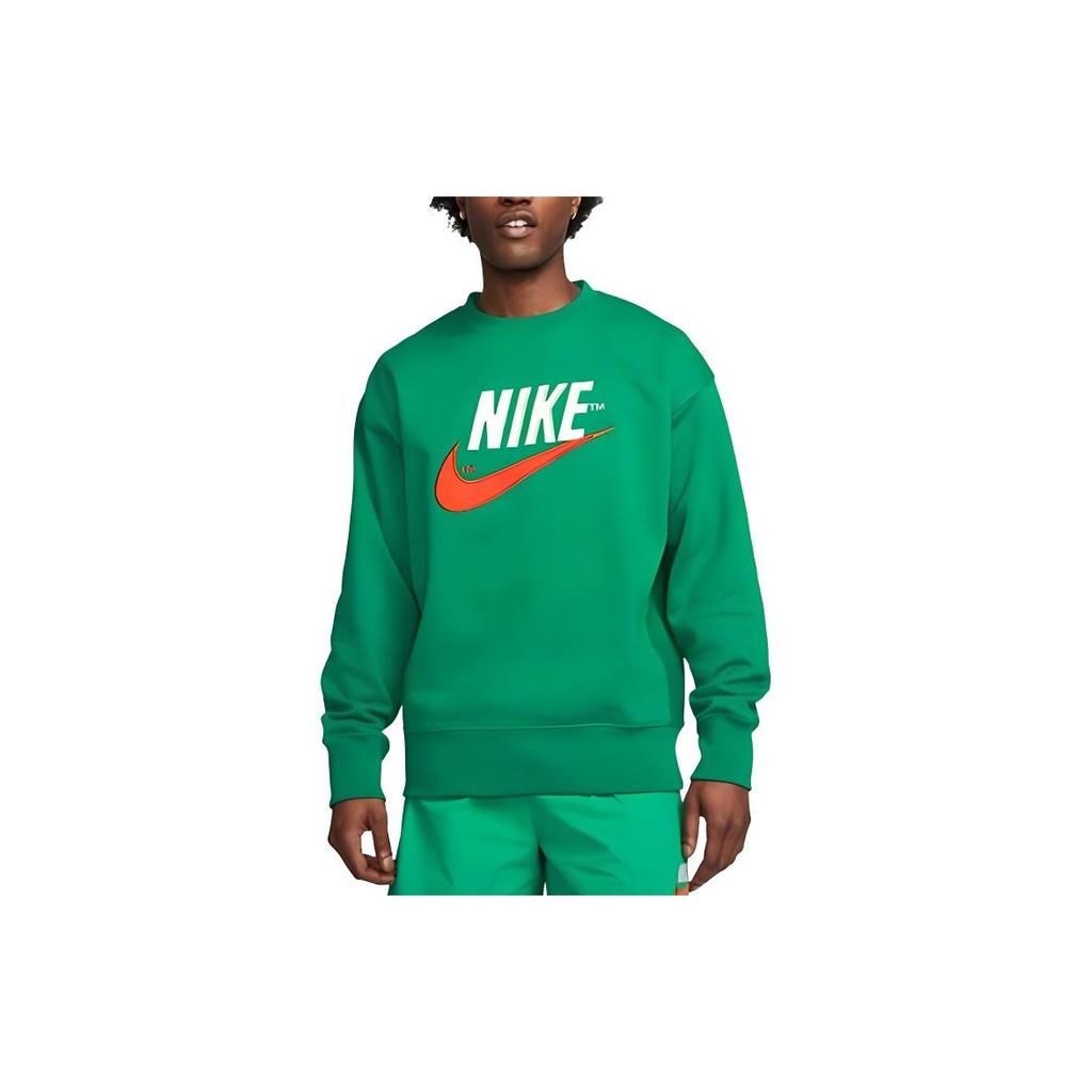 Nike Logo Letter Print Loose Fit Crew Neck Long Sleeve Sweatshirt Men Sweatshirt Green DO8892-365