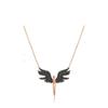 By Tim Designing Angel Necklace. Rose Gold Plated 925 Sterling Silver with Black Nano Zircon Stone.