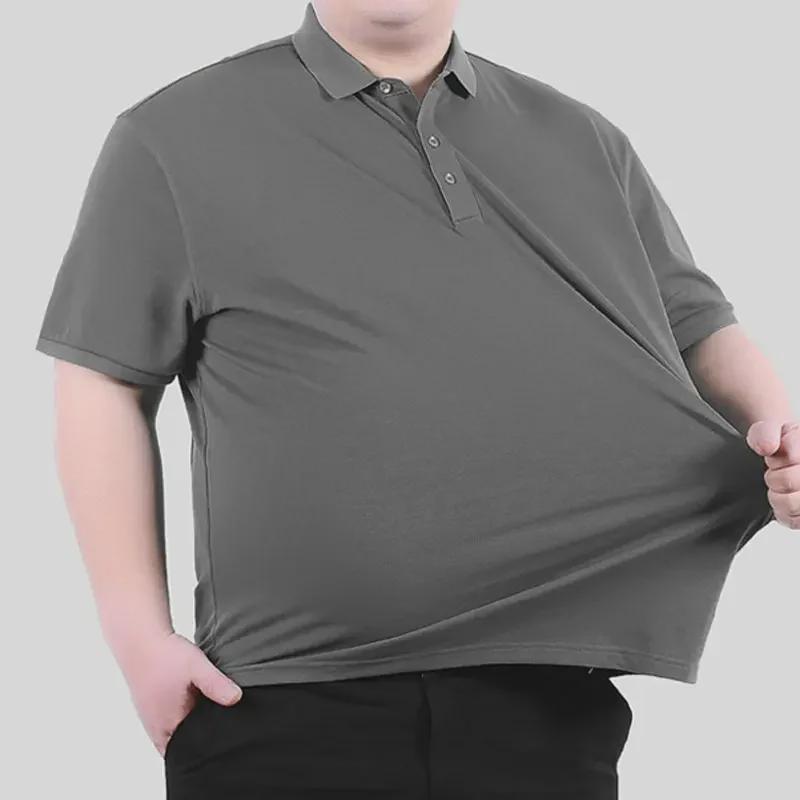 Мужская рубашка-поло 8XL в стиле business casual с отложным воротником на лето