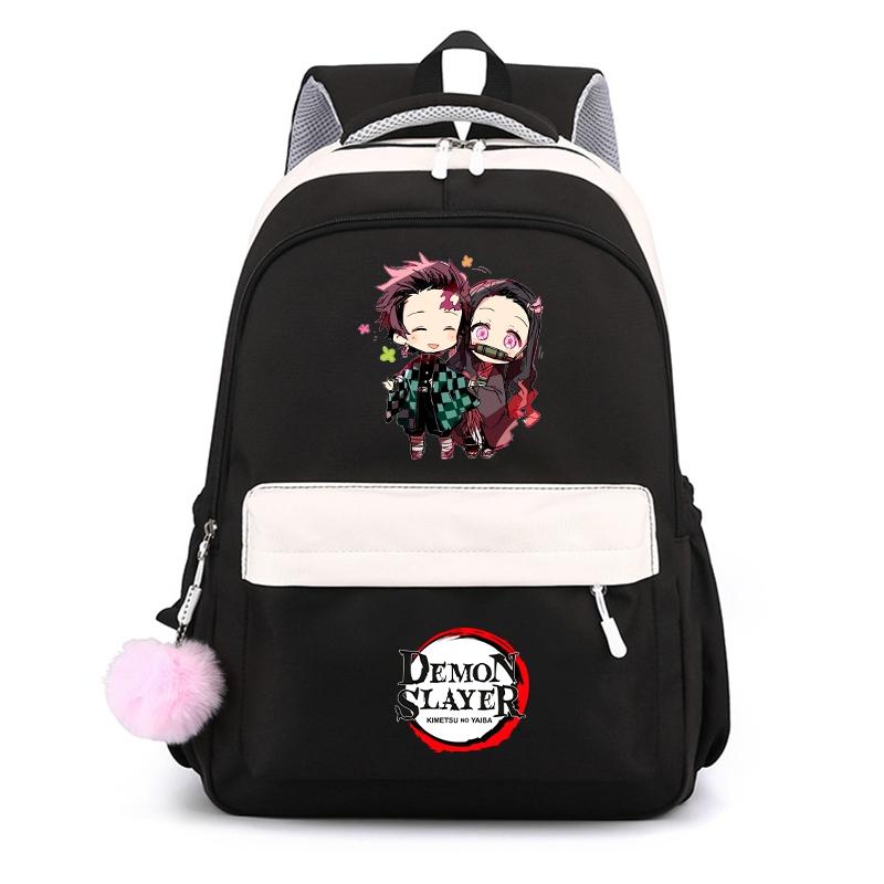 Аниме Demon Slayer, нейлоновый милый мягкий рюкзак, повседневная сумка для книг, школьная сумка для девочек, мальчиков, мужчин и женщин, дорожная сумка для отдыха Mochila