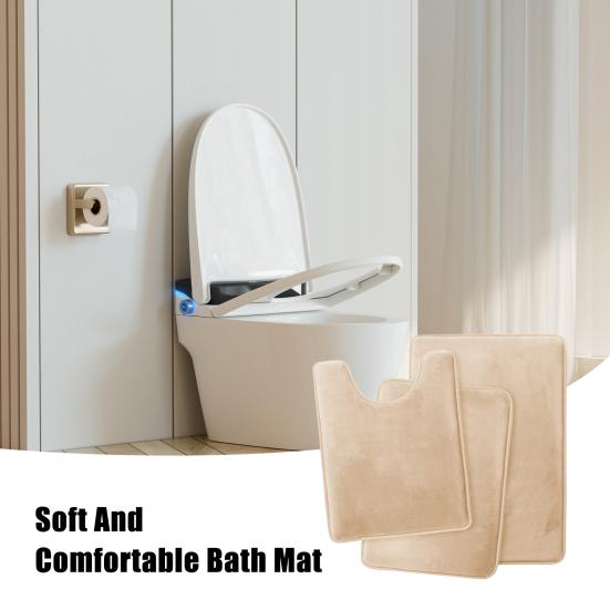 Комплект из 3 ковриков для ванной комнаты, впитывающие, быстросохнущие, коврики для ванной комнаты, U-образный контурный коврик для унитаза, нескользящий