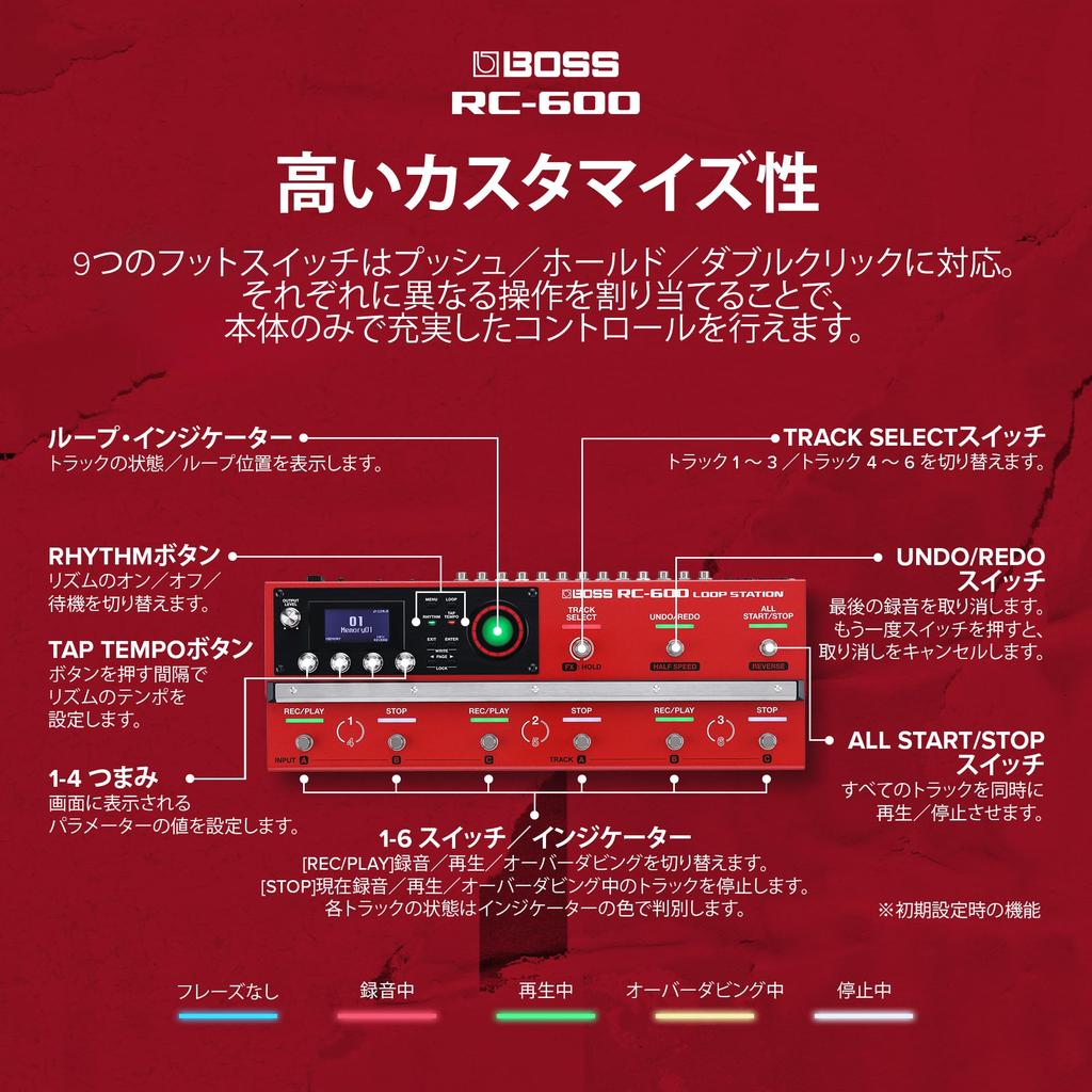 BOSS Loop a looper with 6 200 16 drum and support for and RC-600 Station, multi-function floor-standing tracks, built-in rhythms, sounds, guitar,