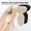Heel Sticker and Heel Pad 2-in-1 Soft Anti Slip and Anti Wear Foot Heel Sticker Half Size Pad for Women's Shoes, One Size Larger and One Size Smaller