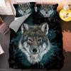 Fashion Wolf Pattern Bedding Sets Animal Duvet Cover Set Queen King Size Quilt Cover Pillowcase 2/3PCS Polyester Comforter Cover
