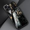Fashion Skull Skeleton Grim Reaper Glass Phone Case for iPhone 11 12 13 Pro XR X 7 8 XS Max 6 6S Plus SE Mobile Phones Cover