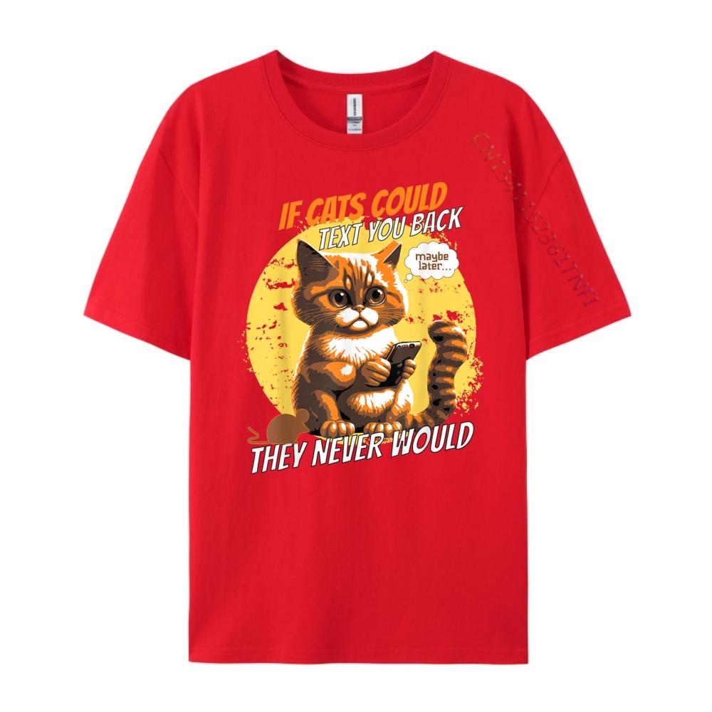 Cat Phone Cat Lol Person Humor If Cats Could Text Cell Graphic Tee Shirt Men's Clothing 2024 Cinco de Mayo