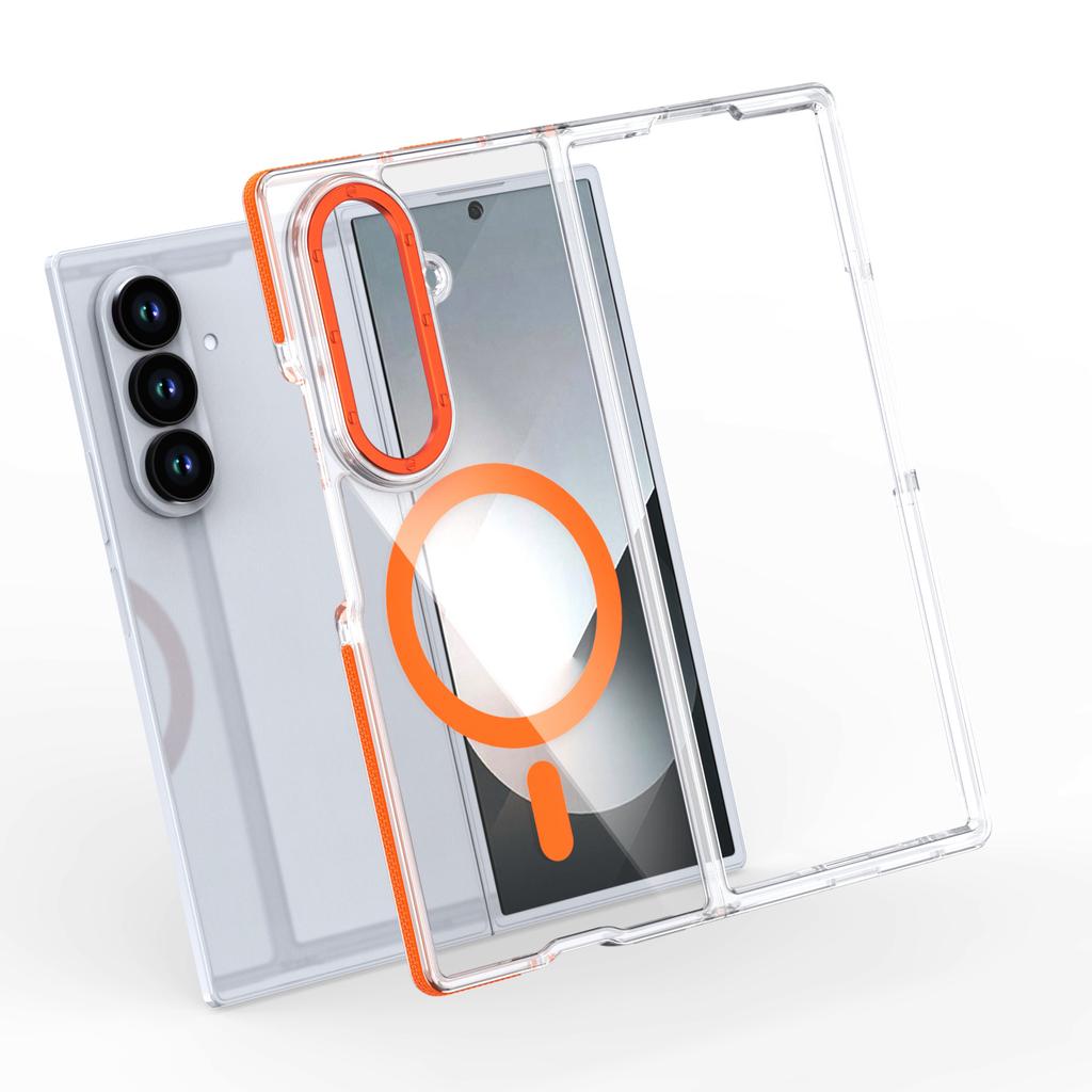 Для Samsung Galaxy Z Fold 7 Чехол Жесткий Прозрачный Magsafe Магнитная Беспроводная Зарядка Защитный Чехол для Z Fold 7 6 Чехол для Телефона