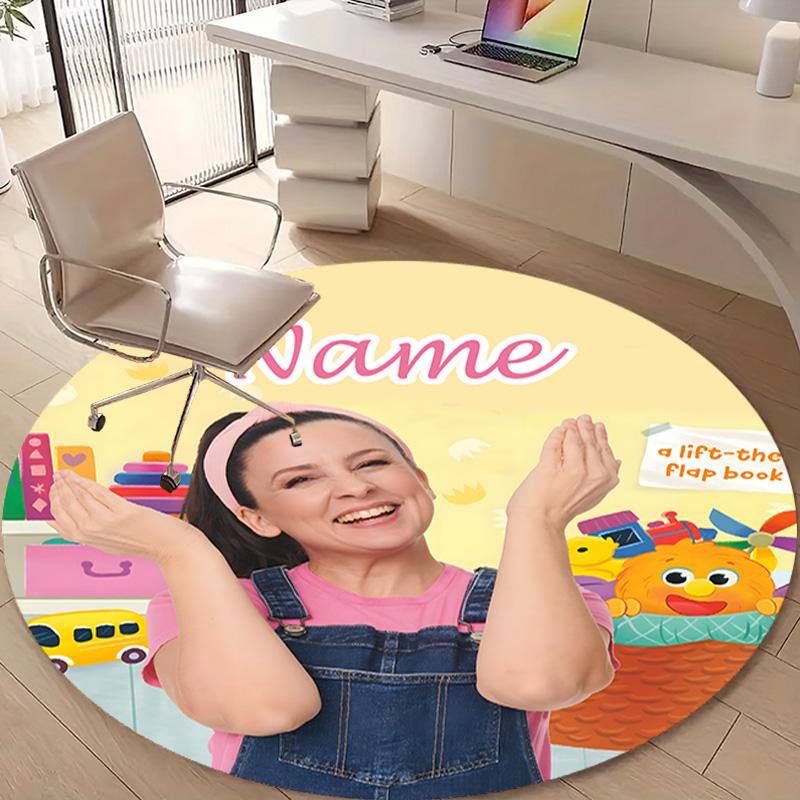 Personalized M-Ms Rachel Round Chair Office Rug - Perfect for Mat, Office Chair & More - Ideal Gift for Birthdays and Holidays