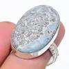 Natural Larimar Gemstone Handmade 925 Sterling Silver Jewelry Ring Size 7.5 k2F25