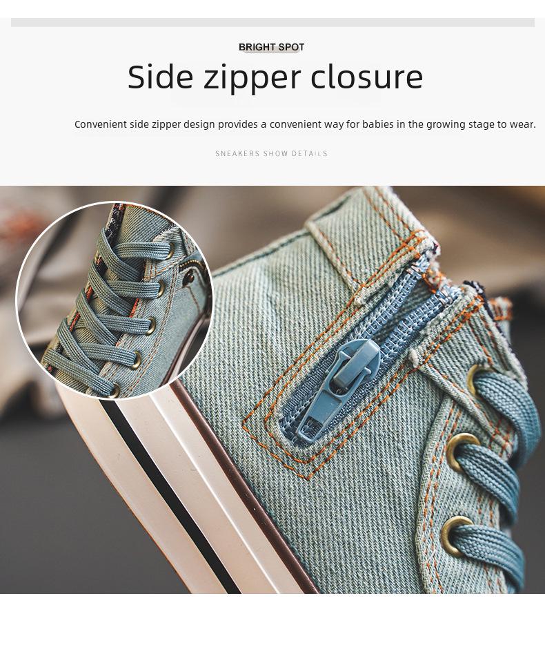 Детские кроссовки из джинсовой ткани - весна/осень 2024 г., кроссовки для мальчиков и девочек, обувь для использования в помещении в детском саду