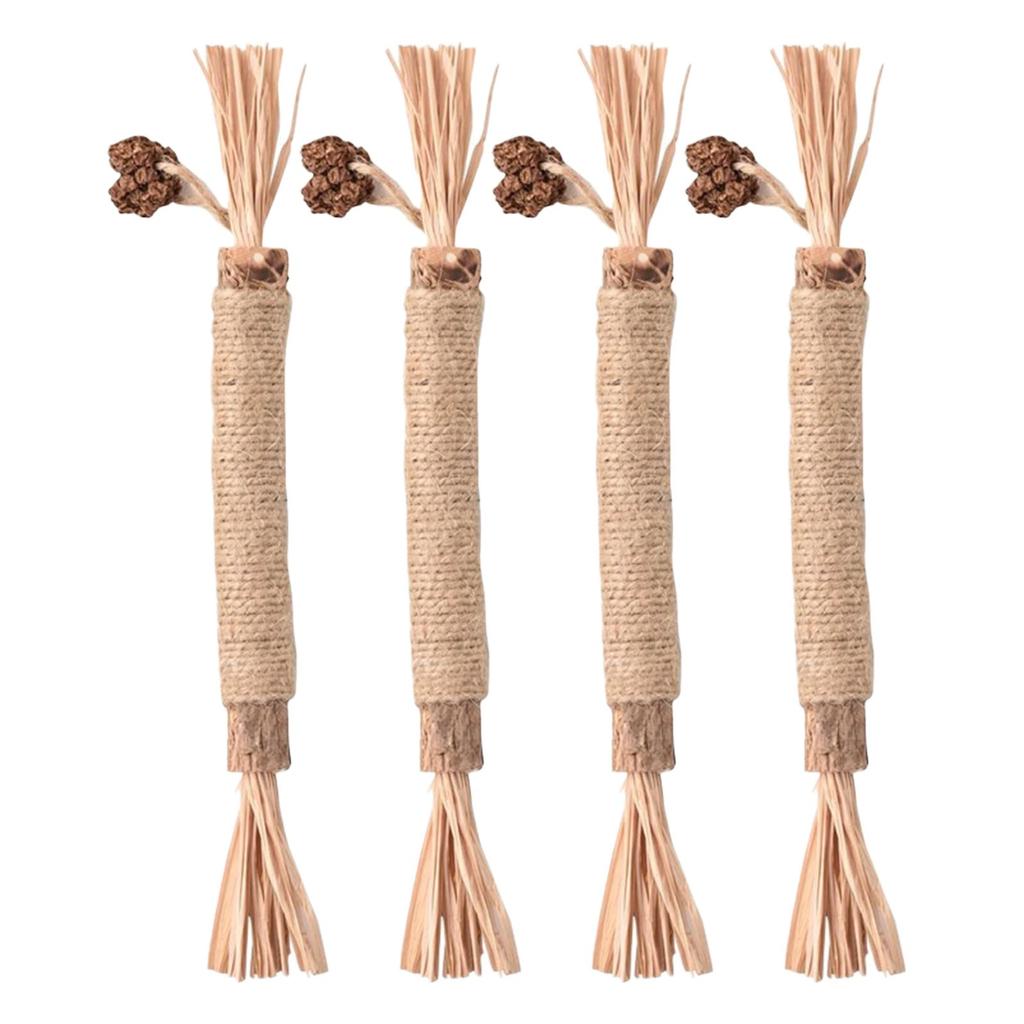 Sisal Rope Wooden Polygonum Cat Teasing Cat Stick Self-height Boredom Resistant Teeth Grinding Cat Toys Supplies