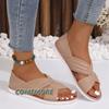 Мода 2024 года, новый летний стиль, модные удобные износостойкие элегантные пляжные повседневные сандалии с мягкой подошвой для женщин с круглым носком, нескользящие