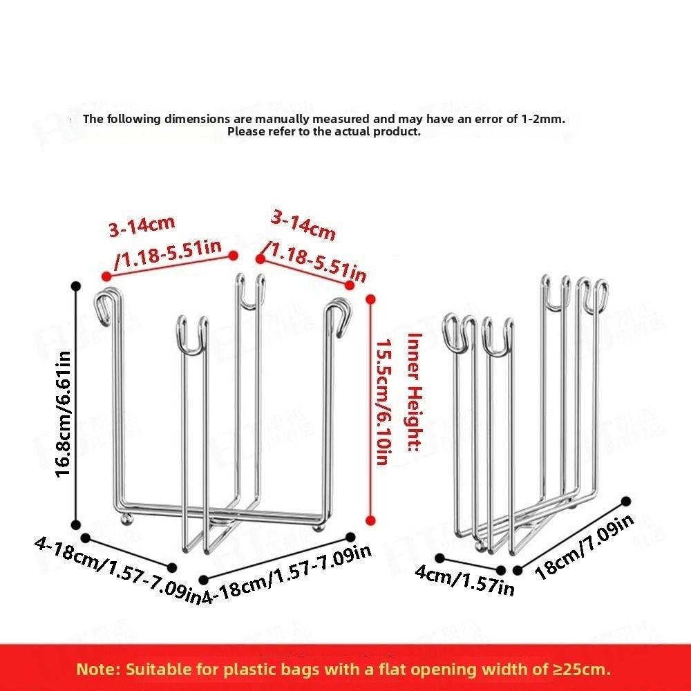 Stainless Steel Steel Trash Bag Support Foldable Sink Garbage Organizer Garbage Management