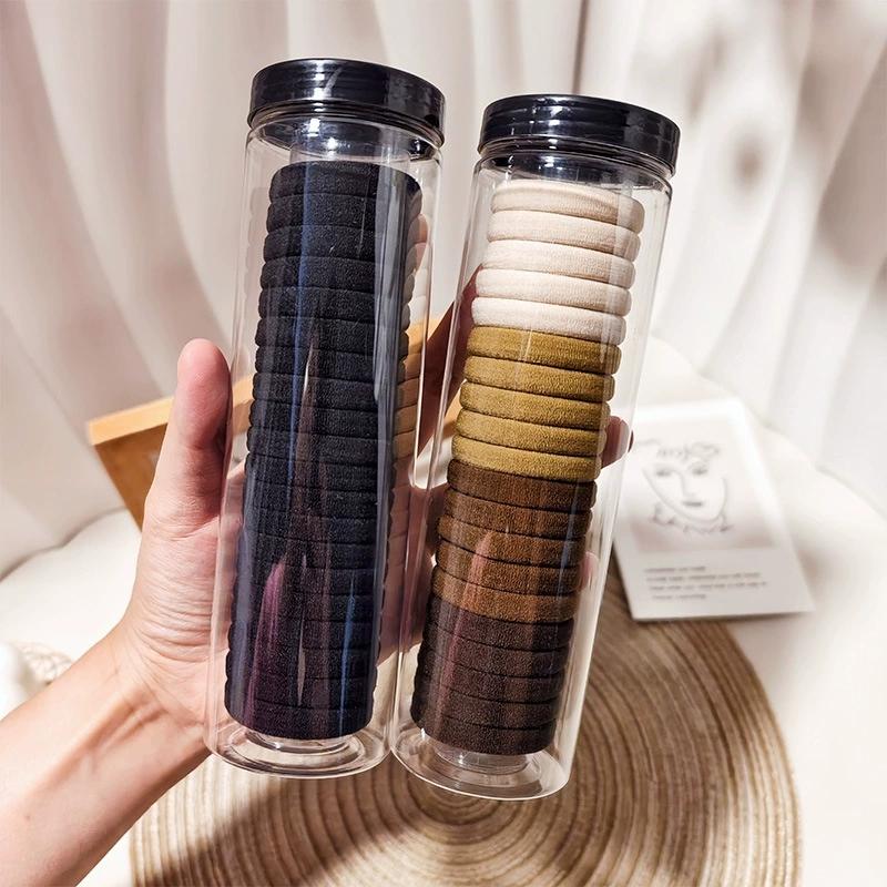 20 canned mixed towel rings without seams High elastic hair rings Soft adult students tie hair ponytail leather ribs