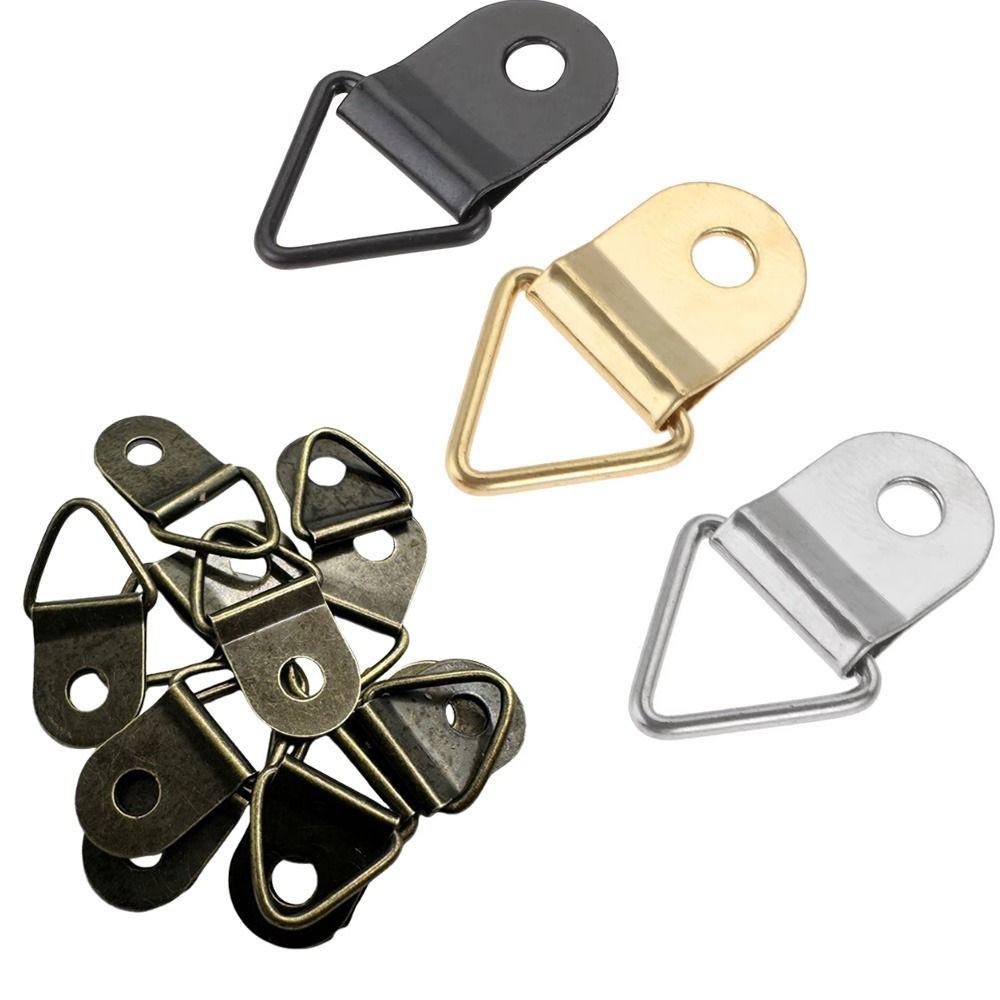 100Pcs Iron Photo Frame Hook with Screws D-Shaped Ring Hanging buckle  Photo Frame Hanging