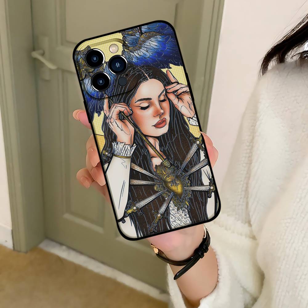 Черный чехол для телефона с изображением певицы Lana Del Rey, подходящий для IPhone 17, 16, 15, 11, 13, 14 Pro Max, Plus, X, Xr, Xs Max, 13 Mini