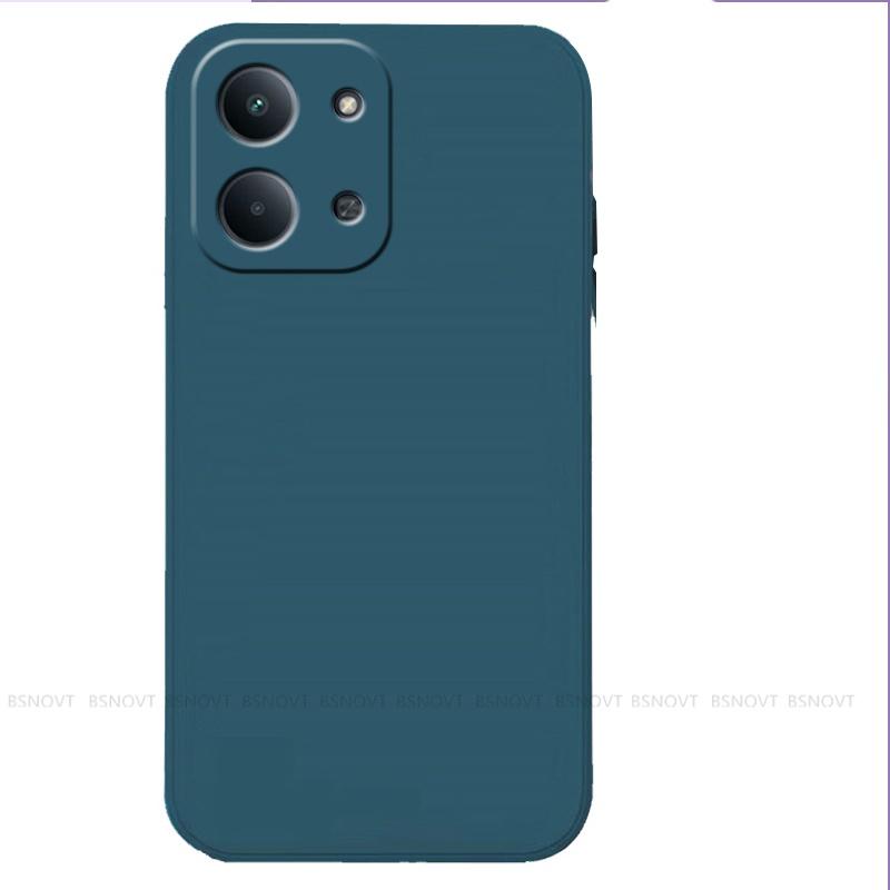 Ударопрочный чехол из жидкого силикона для Xiaomi Redmi 15C с квадратным дизайном