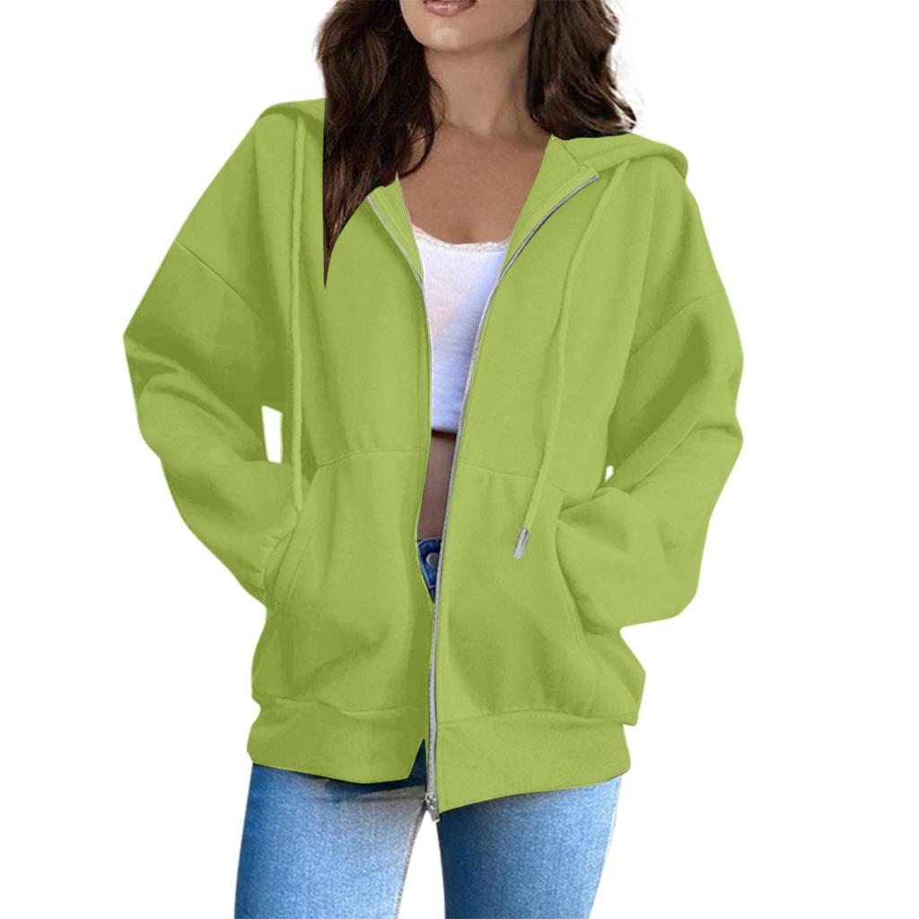 Women's Hooded Jacket, Regular Version Long Sleeved Jacket with Drawstring Cap, Casual Wear, Durable Fabric, High-quality Jacket, Office Wear