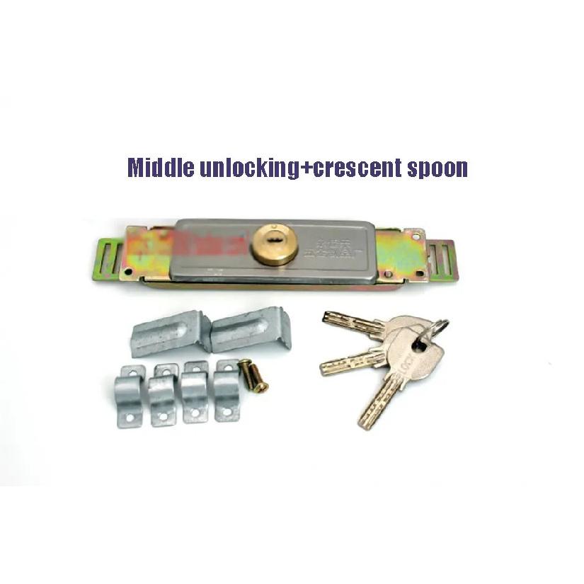 Universal Rolling Shutter Door Anti-theft Door Lock Middle Or Bottom Household Safety Belt Key Solid Square Tongue Internal Lock