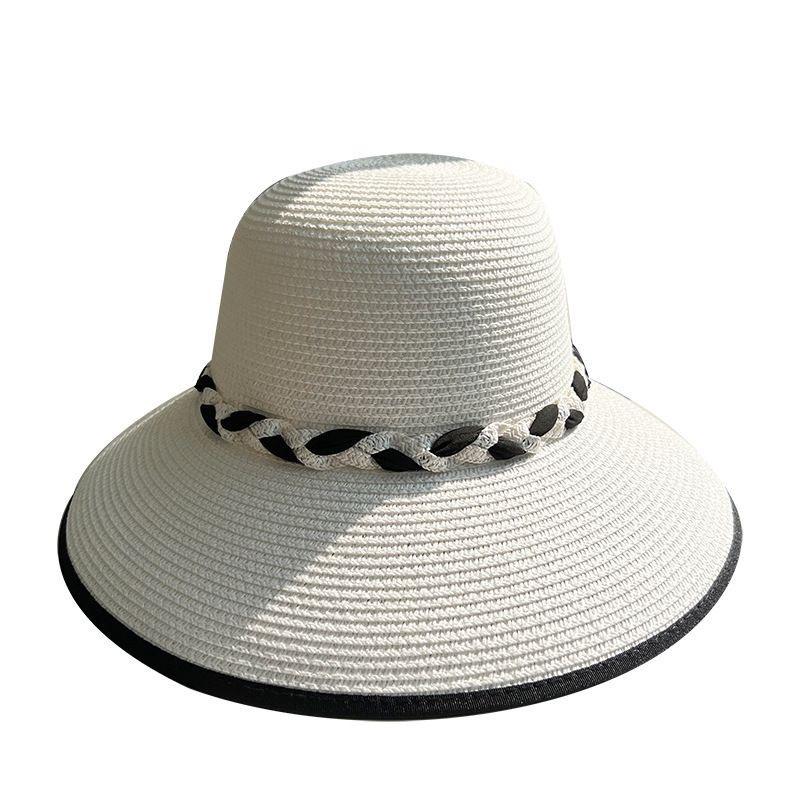 New summer big eaves hat women straw hat beach casual visor UV protection fashionable versatile sun protection hat