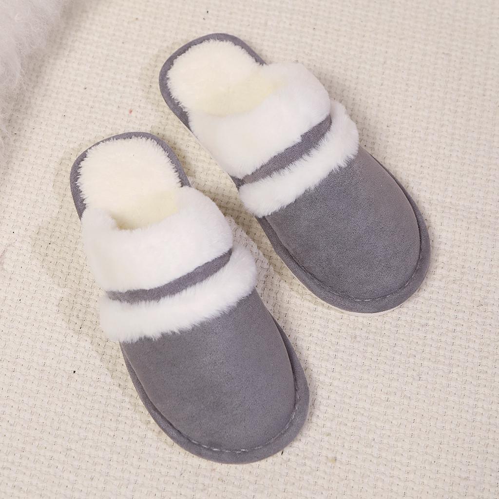 Fashion Women Winter Warm Ful Slippers Women Slippers Couple Home Slippers Indoor Plush Size Casual House Flat Bottom Slides Shoes