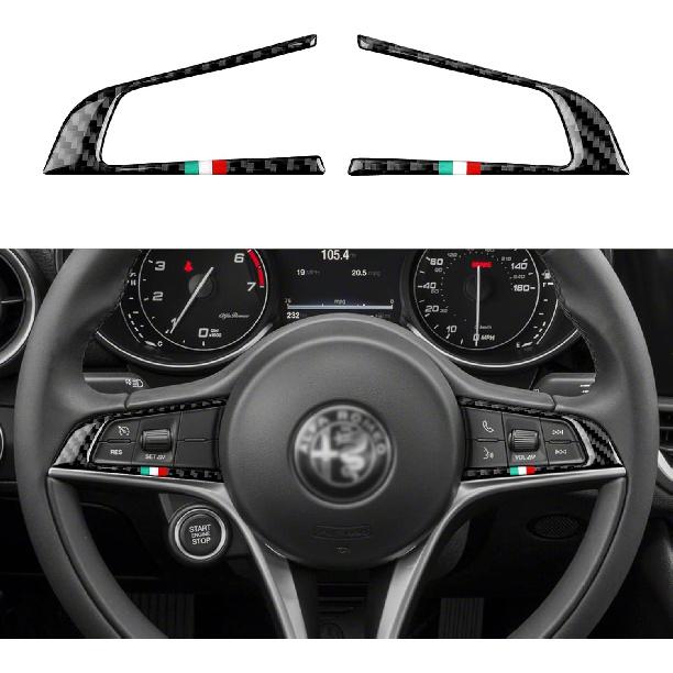 4PCS Car Inner Door Bowl Cover Trim Carbon Fiber Sticker Decal fits for Alfa Romeo Giulia Stelvio Tonale 2016 2017 2018 2024 2025 2026 Interior