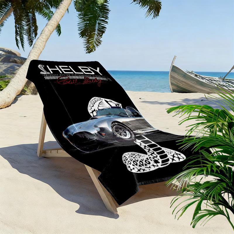 Shelby Racing Print Beach Towel, Large Soft Quick Dry Towel for Beach Camping Swimming