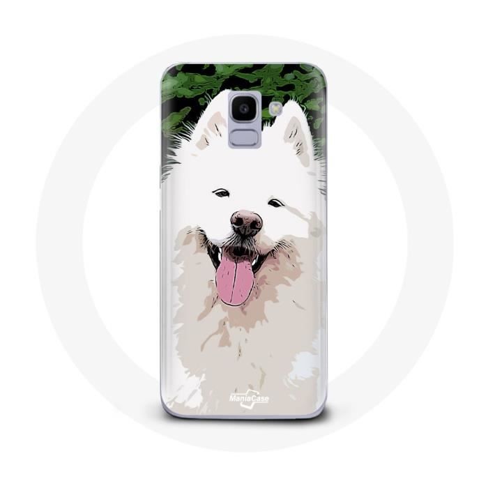 Coque pour Samsung Galaxy A6 2018 Samoyède Blanc Race de chiens