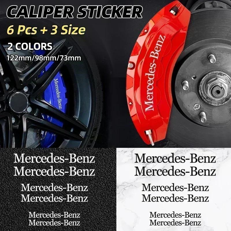 BLZ3 6PCS Car Brake Caliper Sticker Heat Resistant Decal for Mercedes Benz Maybach W204 W205 W211 W21 C260 E300 W205 W212 AMG