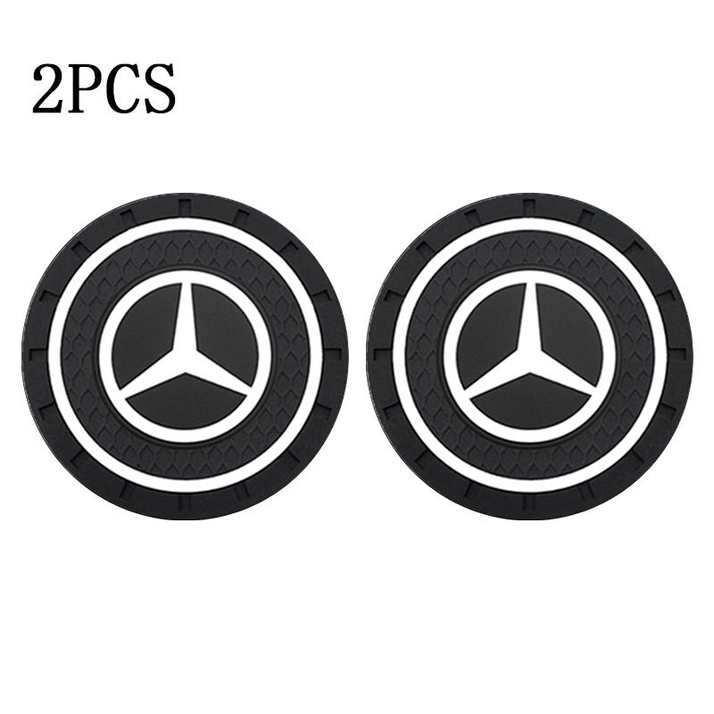 For MERCEDES BENZ AMG W203 W205 W206 W166 X253 C180 X205 PVC Car Coasters Water Cup Slots Non-Slip Mat Water Cup Pad Accessories OX9