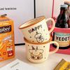 350ml Cute Kawaii Ceramic Mug Puppy Pattern Korean Ins Style Coffee Cup Afternoon Tea Milk Drink Happy Birthday Girl Couple Gift