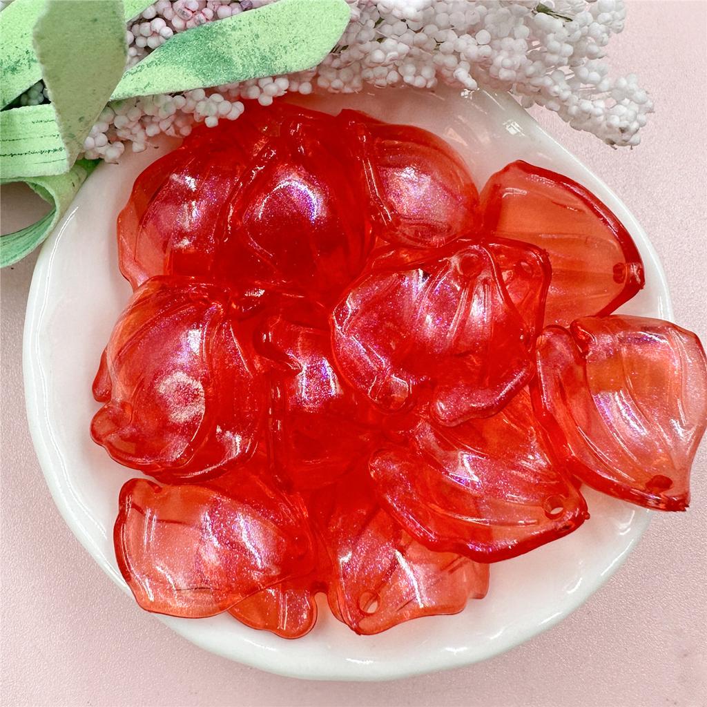 Pendant Keychain DIY Beads Creative Making Material Shiny Accessories 20Pcs Large Petal Jewelry 20.6*22.9mm Earrings Acrylic