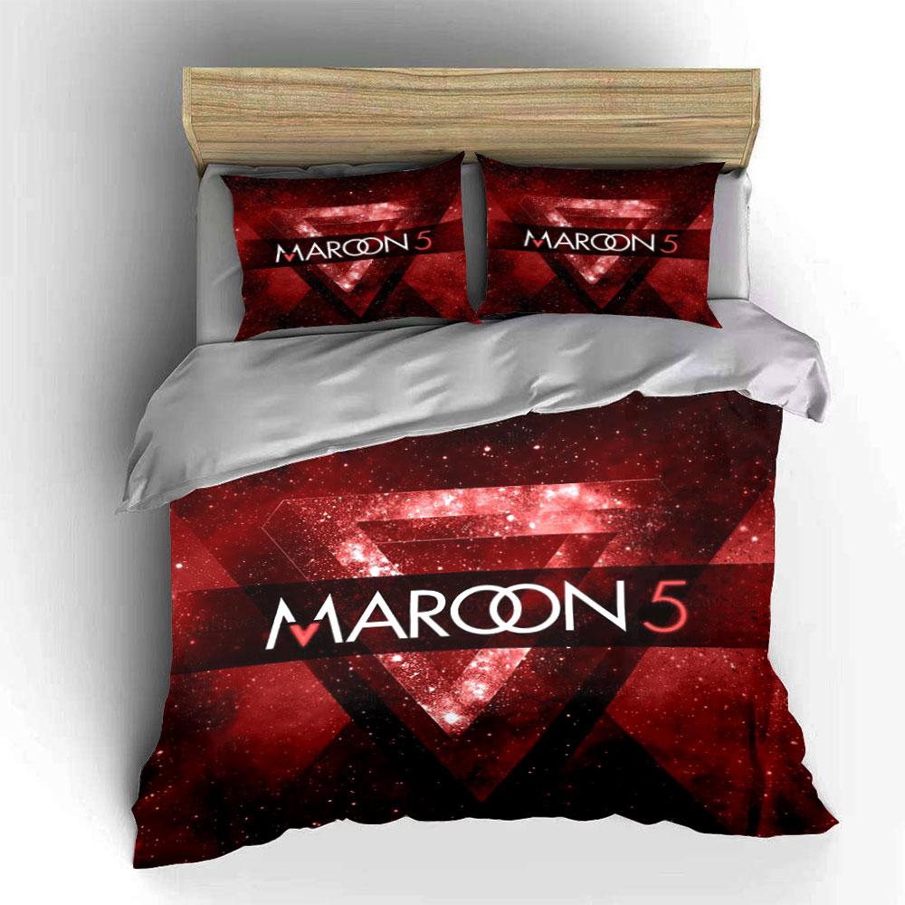 Maroon 5 Red Triangle Bedding Set Bedding Duvet Cover Set Duvet Cover Pillowcases  (1*Duvet Cover 2*Pillowcases, without duvet insert)