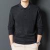 Осенне-зимний мужской свитер среднего возраста в деловом стиле с лацканами, длинный рукав, тонкая трикотажная основа, шерстяная рубашка-боди