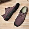 Autumn Winter New Outdoor Casual Shoes Men's Travel Shoes Thick Sole Men's Oxford Shoes Simple Wine Red Walking Shoes