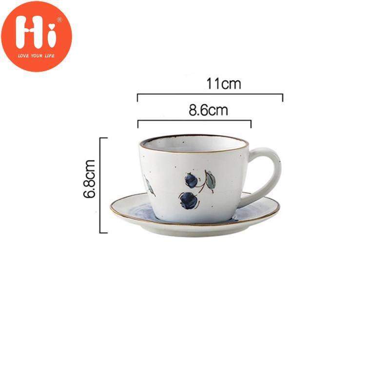 Керамическая чашка для кофе и блюдце, 175 мл, чашка для послеобеденного чая, фарфоровая чашка для молока, ручная роспись, лимон