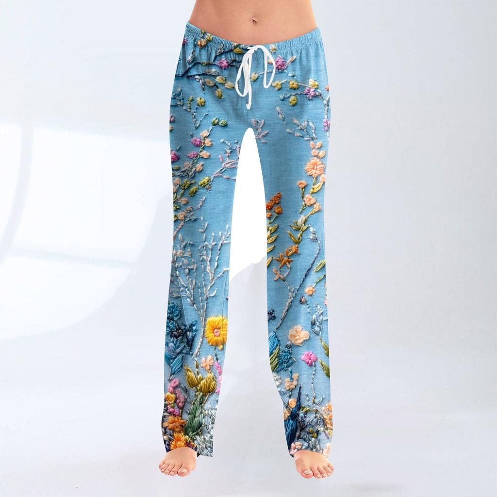 Женские модные свободные повседневные брюки с принтом банта