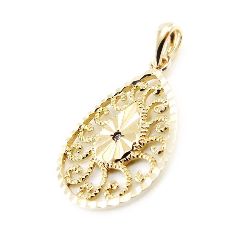 Les Trésors De Lily [J0061] - Gold Plated 'Choreography' Pendant - 28x16 Mm