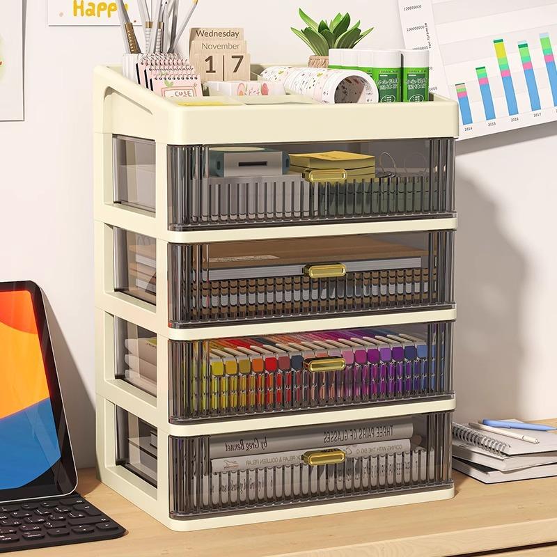 Desktop Jewelry Organizer Box Multi-Layer Storage for Office Stationery Pencils Student Supplies Bedroom Study Desk Organization