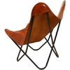 Brown Vintage Leather Arm Butterfly Chair | Genuine Tan Leather Butterfly Chair