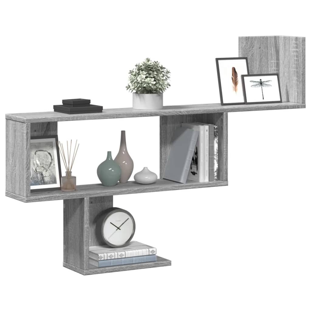 Wall Shelf Gray Sonoma 100x15x70 cm Particleboard